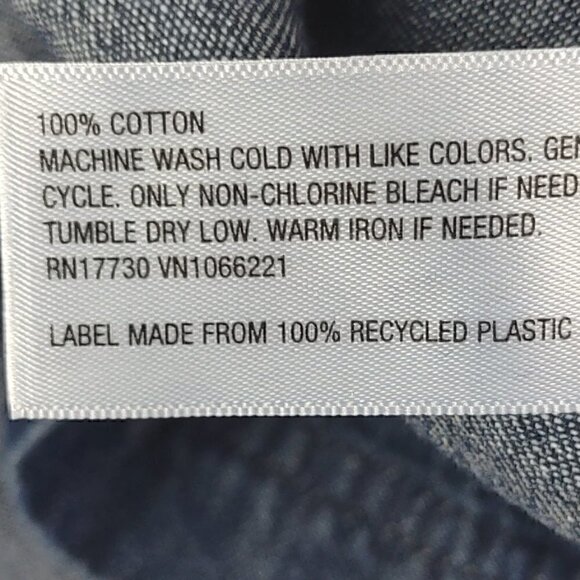 Universal Thread 100% Cotton Long Sleeve V-Neck Dark Blue Denim Top Size Small - Picture 10 of 10